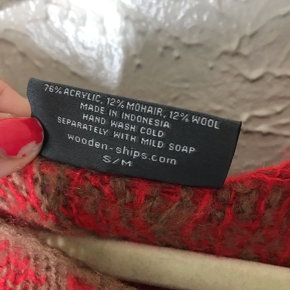 Wooden Ships Brown Embroidered Wool Knit Sweater - Picture 7 of 8